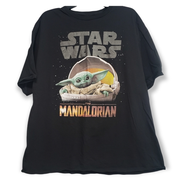 Star Wars The Mandalorian Men's Graphic Tee Black Size XXL